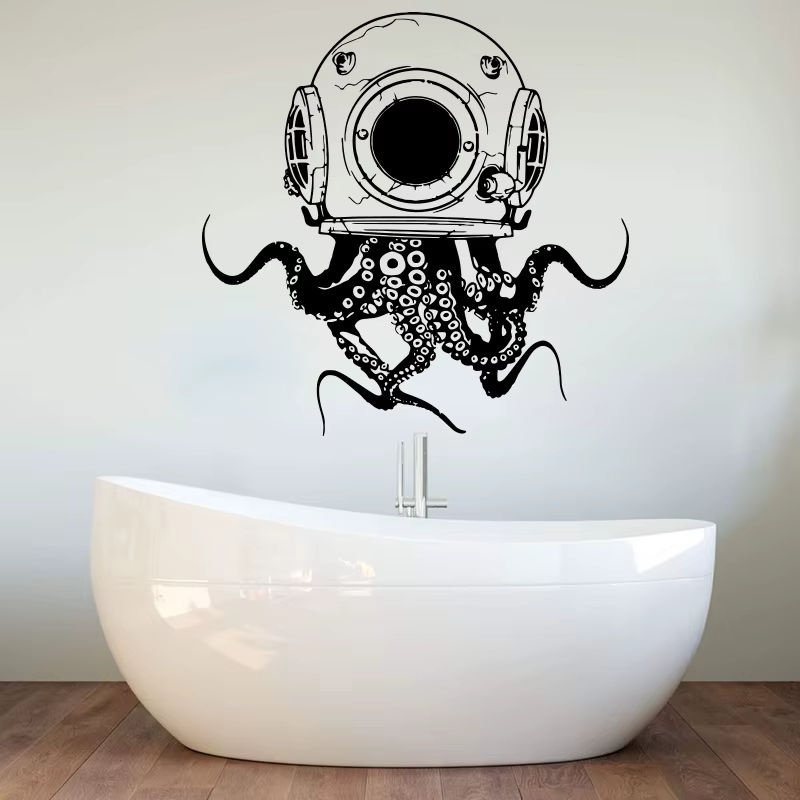 Duruibom Wandtattoo Oktopus Tentakel in Braun und Schwarz für Kinderzimmer und Badezimmer - Bild 2