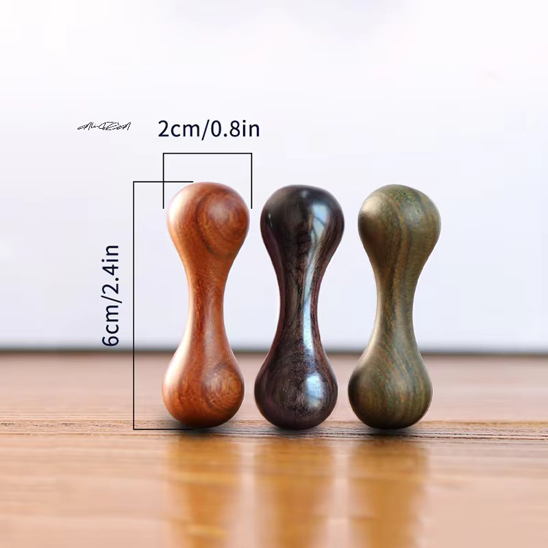 HNKMP Sandelholz Knucklebone Fingertip Top Baole Bead Begleri Toy, Holz - Bild 2