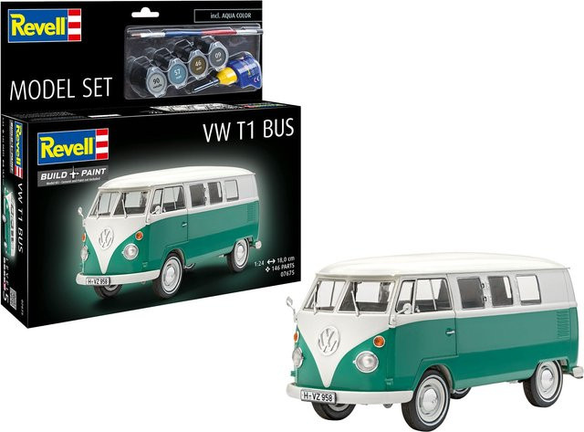 Revell VW T1 Bus, Modellset, 1:24 - Bild 1