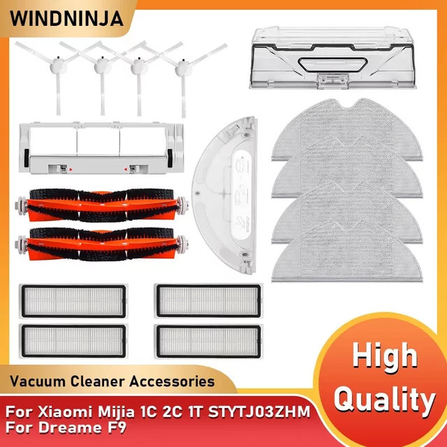 Ersatzteil-Set für Xiaomi Mijia 1C 2C 1T und Dreame F9: Filter, Mopp-Tuch, Bürsten, Wassertank und Staubbox von WINDNINJA - Bild 1