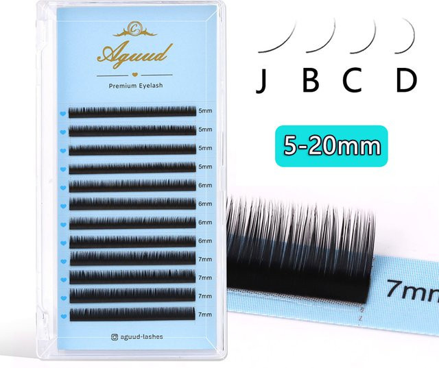 AGUUD J B Curl Untere Wimpern Mix, Black, 5-7mm - Bild 1