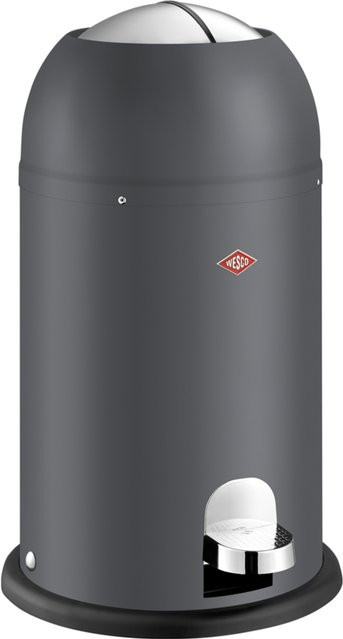Wesco Kickmaster Junior Abfalleimer mit Pedal aus Edelstahl in Grau, B/T/H: 30,8 x 12,0 x 53,0 cm - Bild 1