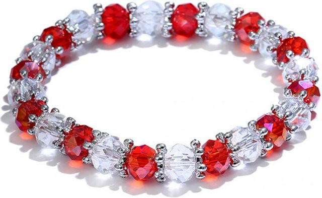 SILVERHOO Perlen-Armband, Armreif, rot, Damen, Perle, Kristall - Bild 1