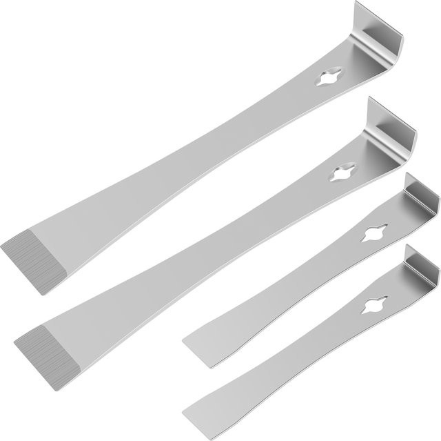 Toorise 4-teiliges Hebelstangen-Schaber-Set aus Edelstahl in Silber mit integriertem Nagelzieher - Bild 1