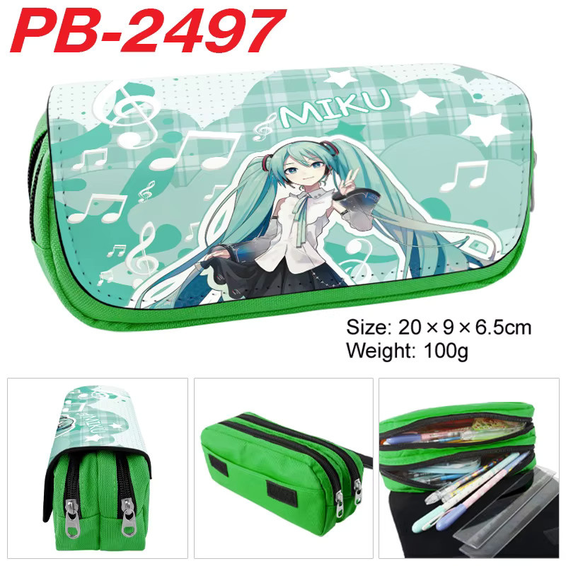 Bandai Hatsune Miku Stifteetui mit Doppelreißverschluss und großem Fassungsvermögen - Bild 2