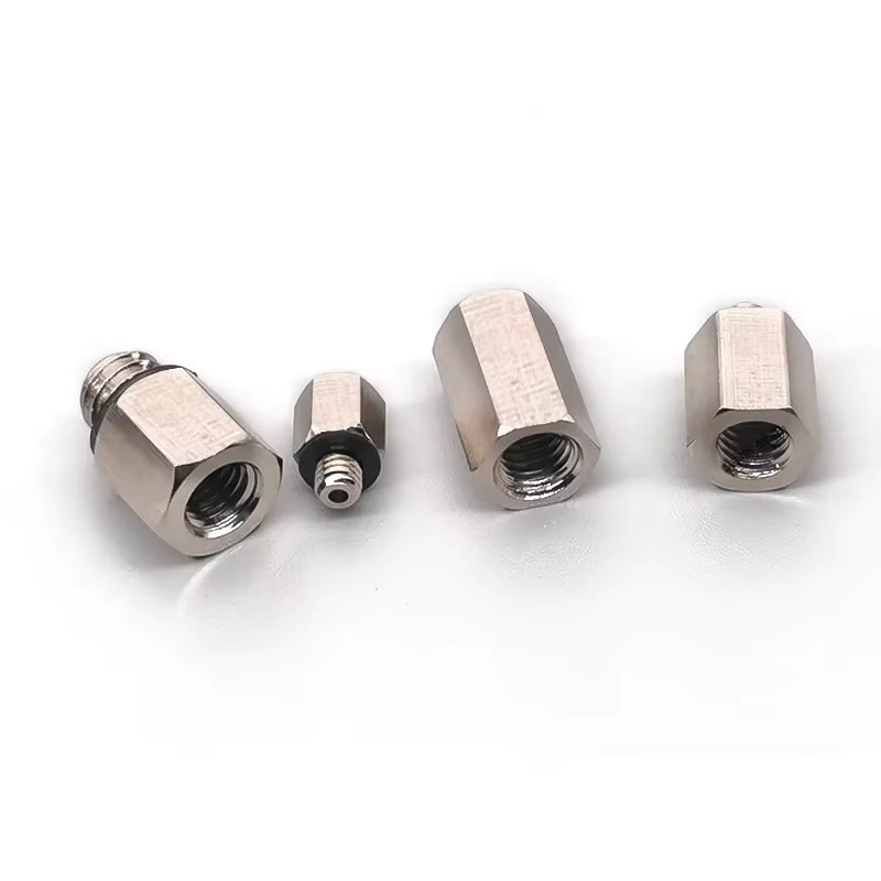 5er Set Luftschläuche Adapter Set mit Außengewinde M3 M4 M5 M6 M8 in Silber für pneumatische Rohrverbindungen - Bild 2