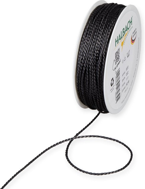 Halbach Kordel 2mm in Anthrazit, 10m Länge aus Acetat, Polyester und Baumwolle - Bild 1