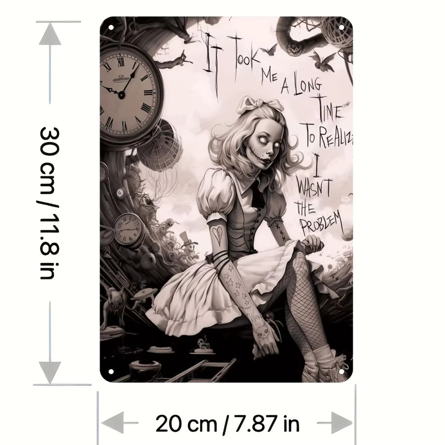 HELLOYOUNG Alice im Wunderland Vintage Wanddeko aus Aluminium in Mehrfarbig - Bild 2