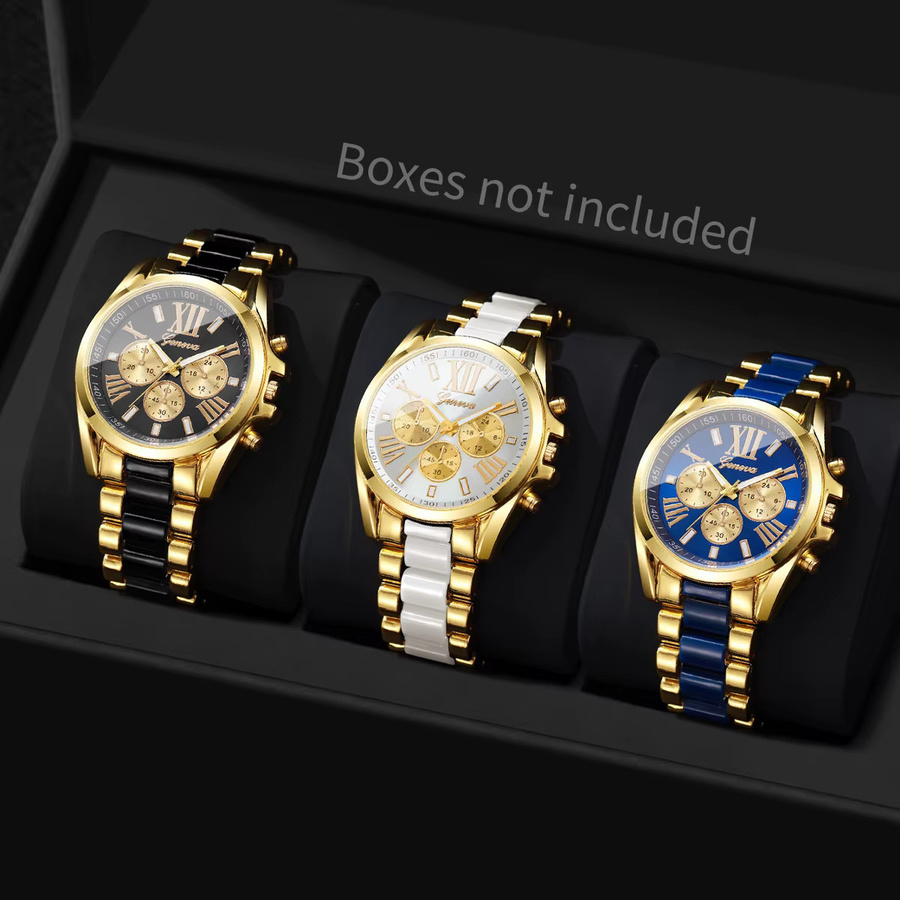 yolako Armbanduhr Set, Quarz, Edelstahl, Gold, Herren - Bild 1