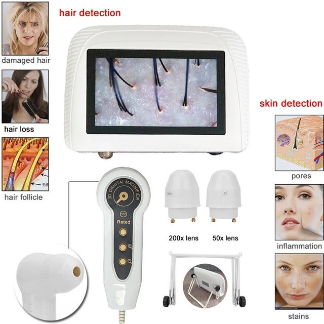 vilnason Kopfhaut-Haardetektor Digital-Dermatoskop, Unisex, White - Bild 1