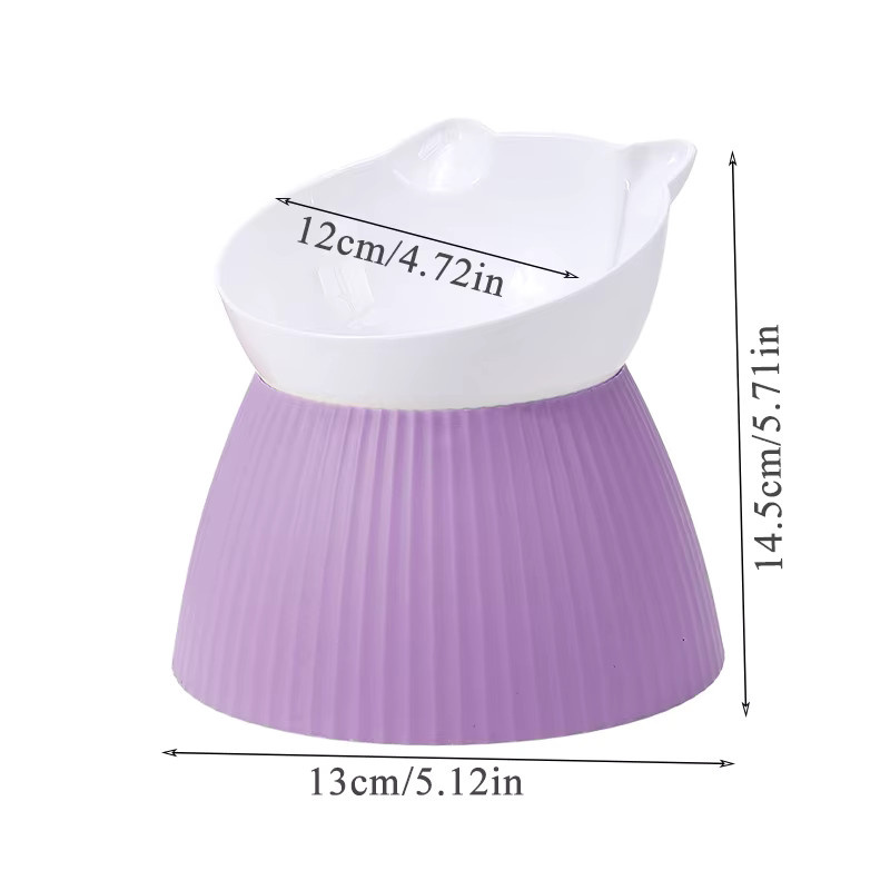 pawstrip Erhöhter Katzennapf mit Nackenschutz in Purple, abnehmbarer Futternapf für Kätzchen und Katzen - Bild 3
