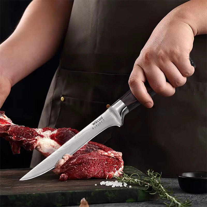 WXCOO Japanisches Santoku-Messer aus Damaszener-Edelstahl mit Holzgriff und Rolltasche - Bild 2
