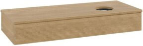 V&B Antao Waschtischunterschrank mit Frontstruktur und LED-Beleuchtung, Farbe Eiche Honig, B/T/H: 120 x 50 x 19 cm - Bild 1