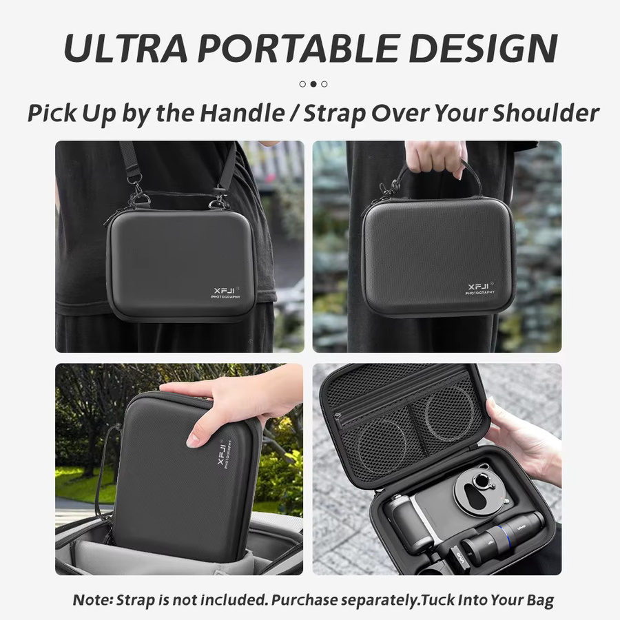 XFJI Aufbewahrungstasche aus PU-Leder in Schwarz, sturzsichere Hartschalen-Handtasche für VIVO X200 Ultra - Bild 4