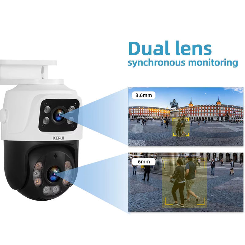 Kerui Outdoor Wireless PTZ IP-Kamera mit PoE und menschlicher Erkennung, Weiß - Bild 2