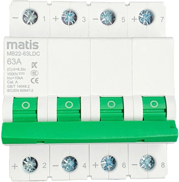 Matismart DC-Leitungsschutzschalter MB22-63LDC 63A in Weiß - Bild 1