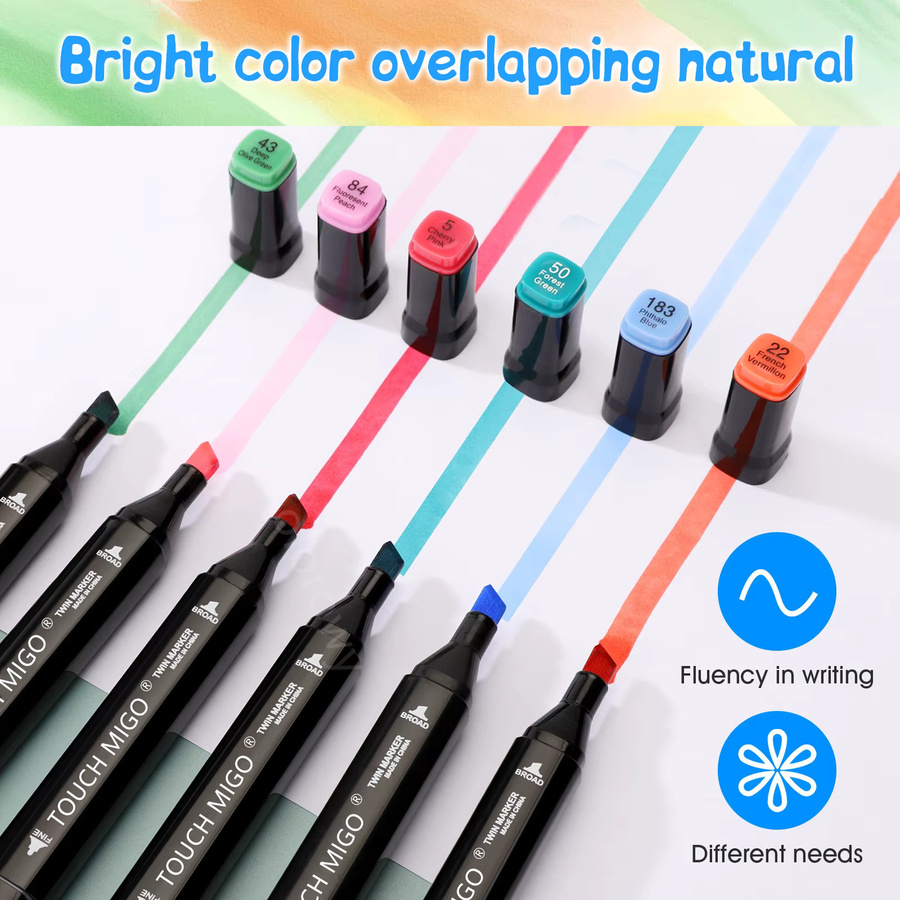 Kolorowys Alkoholmarker mit Doppelspitzen in Multicolor für Illustrationen und Skizzen - Bild 3