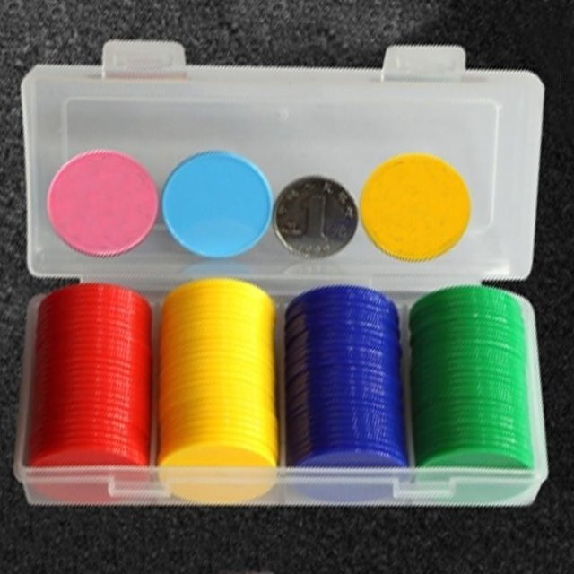Binchi Pokerchips Casino Bingo Marker, Kunststoff, Gelb, 100 Stück - Bild 1