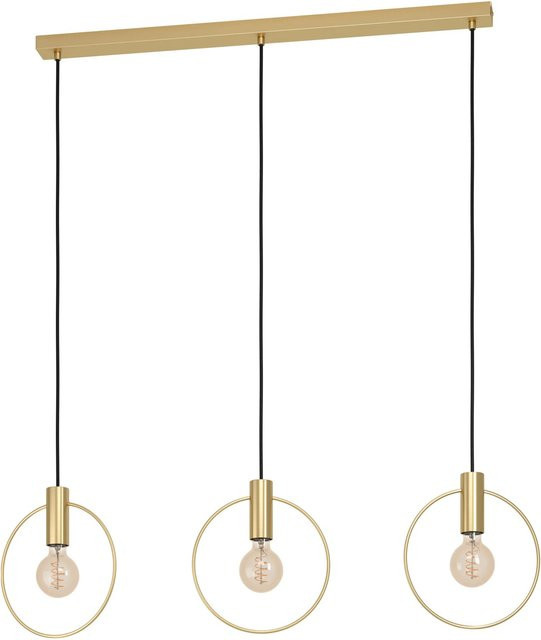 Eglo Pendelleuchte Manizales 3-flammig in Messing gebürstet, B/T/H: 110 x 5 x 101 cm - Bild 1