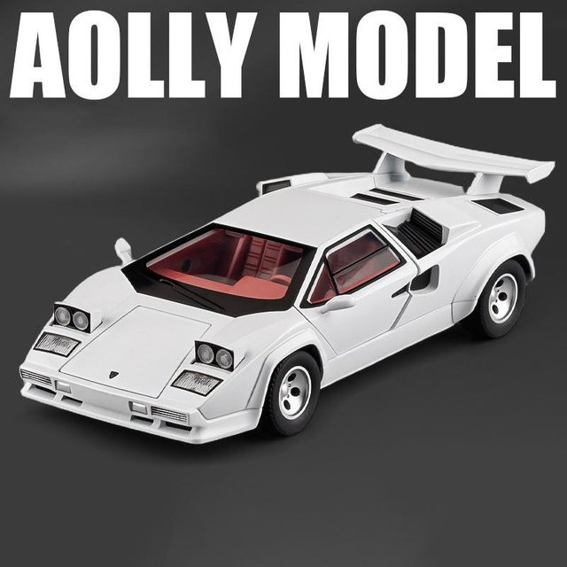 Linyi toy car Countach Lp5000S Sportwagen Modell, 1:24, Metall, mit Licht und Sound, ab 18 Jahre - Bild 1