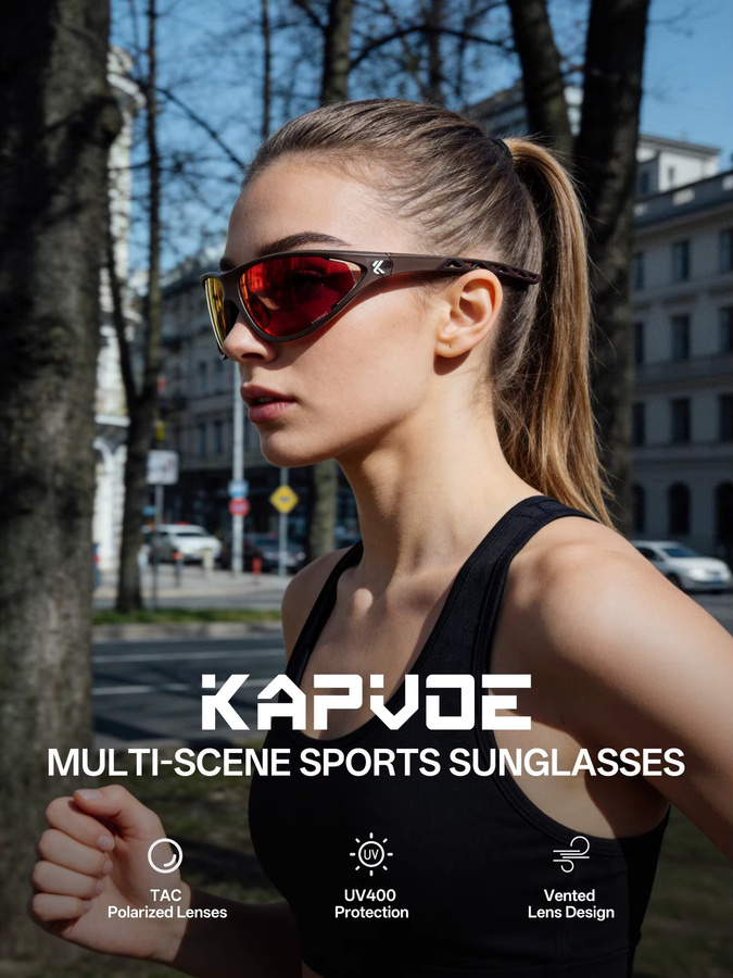 Kapvoe Sportsonnenbrille, Vollrand, Kunststoff, blue, Unisex - Bild 3