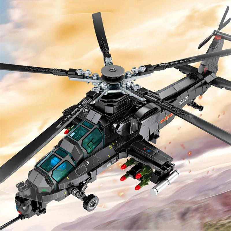 SEMBO Militärhubschrauber Z-10 Bausteine SWAT Kampfhubschrauber 732 Teile - Bild 4