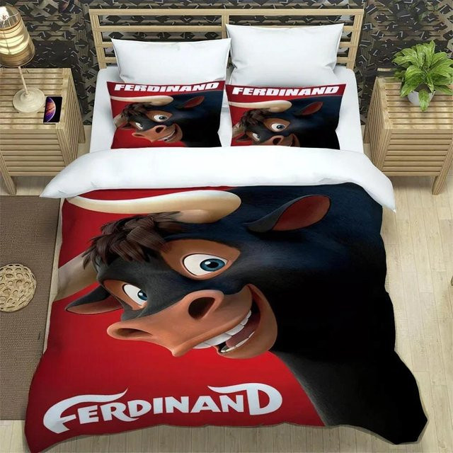 Bettwäscheset Ferdinand Cartoon mit 3D-Druck aus Mikrofaser, Mehrfarbig, B/H: 228 x 228 cm - Bild 1