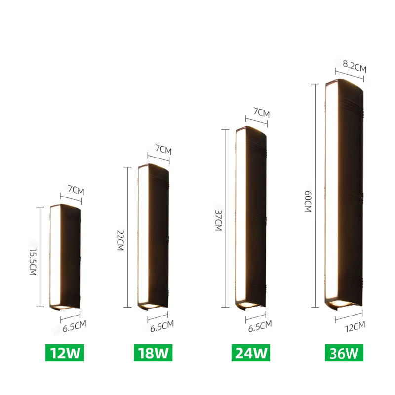 Feiyunlux Moderne LED Außenwandleuchte aus Aluminium in Schwarz, IP65 wasserdicht, Up-Down Linear Wandleuchte für Garten und Veranda - Bild 4