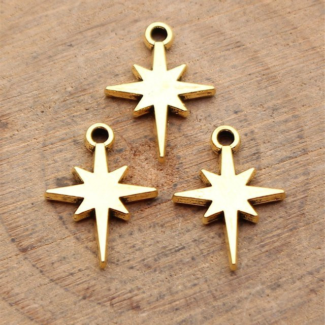Starburst-Stern-Anhänger, 15 x 11 mm, 3 Farben, Unisex - Bild 1