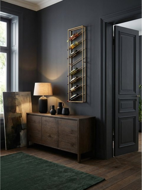 KADIMA DESIGN Weinregal aus Metall in Gold, Wandmontage, B/T/H: 36 x 8 x 150 cm - Bild 1