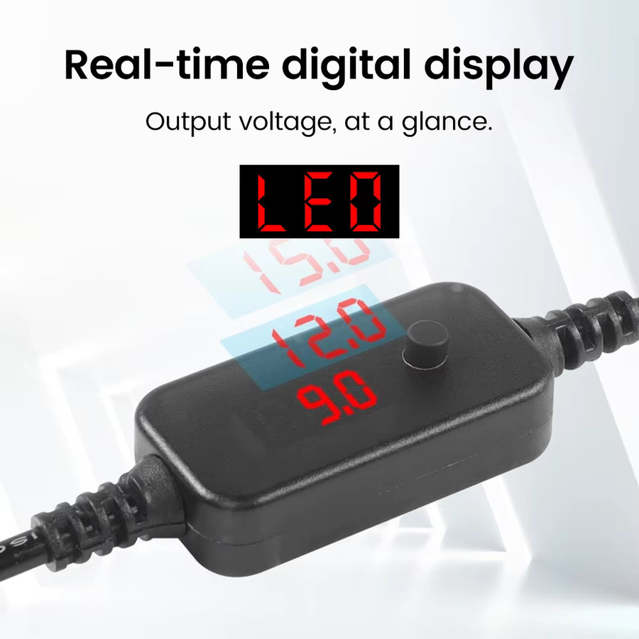 Elough USB-C auf DC Boost Step-up Kabel für WiFi Router und Laptop, Schwarz - Bild 2