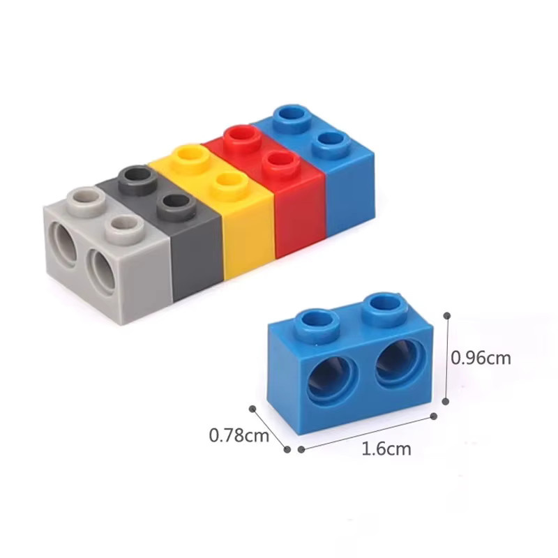 stemedu MOC High-Tech-Bausteine 1 x 2 Ziegel mit 2 Löchern, technische Kleinteile in Blau und Bunt/Mehrfarbig - Bild 2