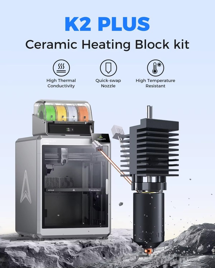 Creality K2 Plus Keramik-Hotend-Kit mit Vollmetall-Schnellwechsel-Düse und 300 °C Heizblock Upgrade-Teile - Bild 2