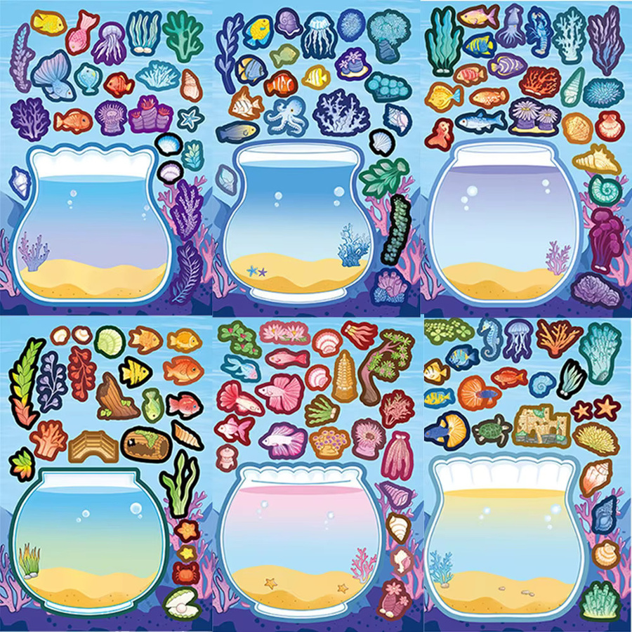 Rspctou Aquarium-Meereslebewesen-Puzzle-Aufkleber, DIY Spielzeug - Bild 3