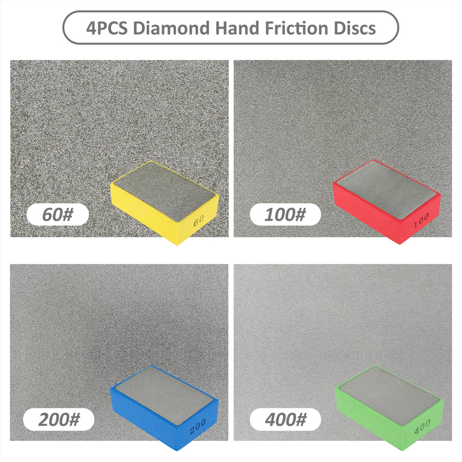 Diamant Handpolierpads Set für Fliesen, Glas, Stein, Marmor und Keramik, Mehrfarbig - Bild 2