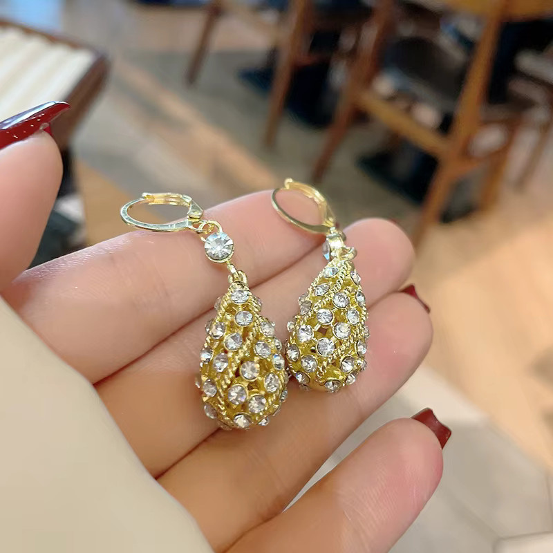 belleper Ohrringe, Wassertropfen Form, Zirkonia, Damen, Gold - Bild 3