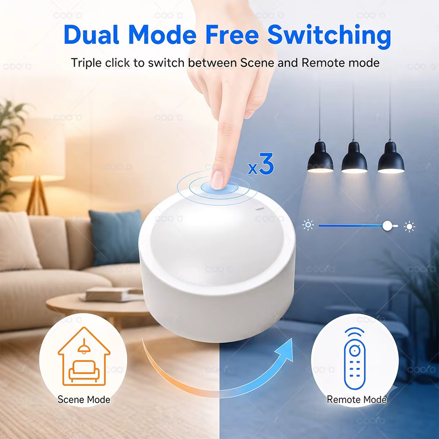 Tuya ZigBee Smart-Drehschalter Weiß – Drahtloser Szenenknopf und drehbarer Dimmer für deine Smart Home Automatisierung via Smart Life und Zigbee2MQTT - Bild 2