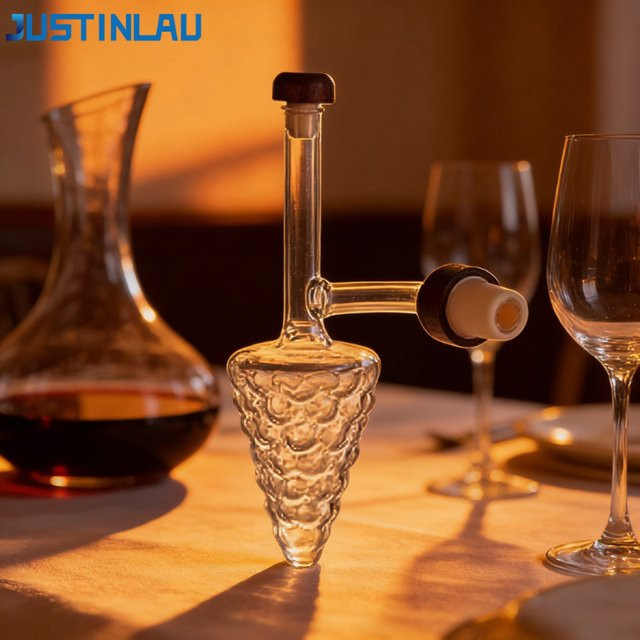 JUSTINLAU Weinbelüfter und Ausgießer aus Borosilikatglas, transparent, 18 ml - Bild 1