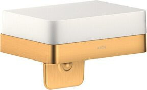 Hansgrohe Axor Lotionspender mit Ablage aus Glas in Brushed Gold Optik, wandmontiert - Bild 1