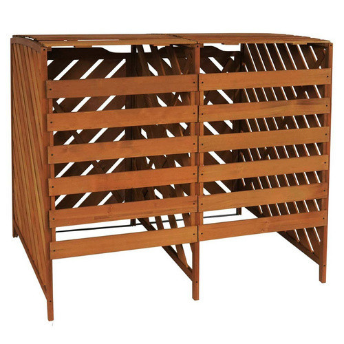 MVG Mülltonnenverkleidung MVG-J44 XL für 2er oder 4er Tonnen aus Tannenholz in Braun, B/H/T: 133 x 121 x 98 cm - Bild 3