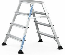 Zarges XLstep P Podest breit mit 4 Stufen aus Aluminium in Silber - Bild 1