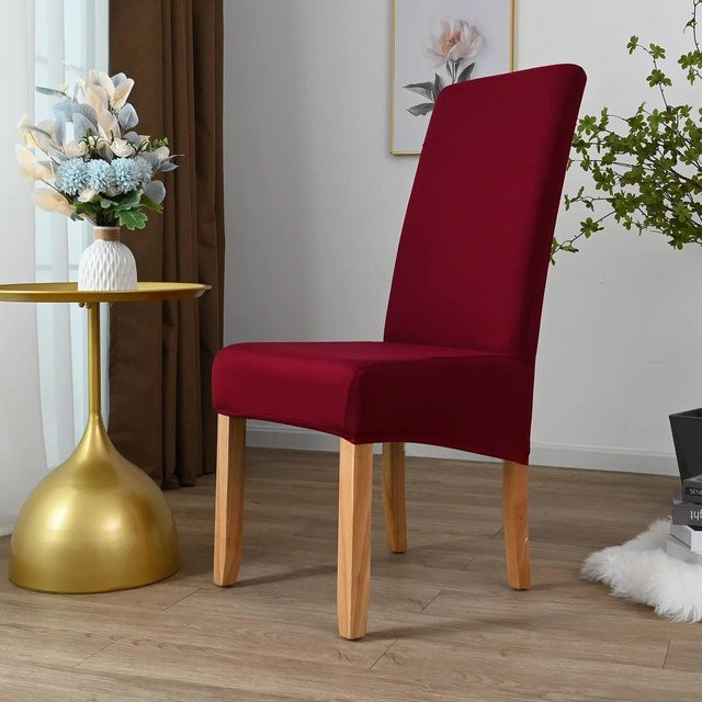 BC-Warm Home Stretch-Stuhlbezug mit King-Rückenlehne in Rot, XL-Sitzschoner mit Grafik-Design für Esszimmer und Bankett-Dekoration - Bild 1