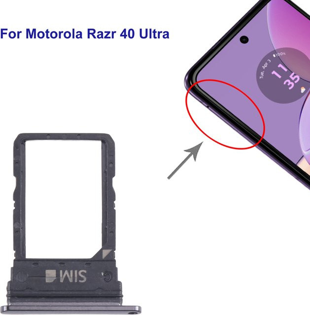 SIM-Kartenhalter und SIM-Kartenadapter für Motorola Razr 40 Ultra in Schwarz - Bild 1