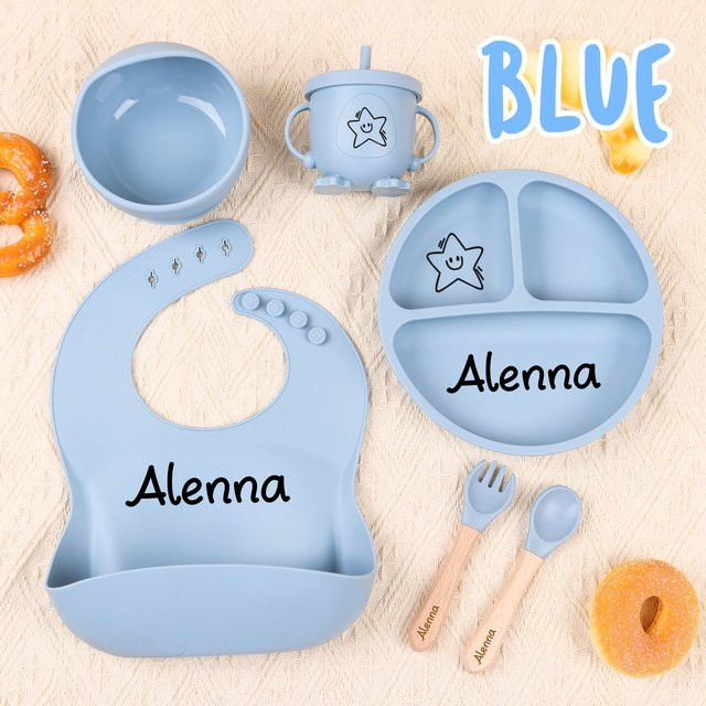 6-teiliges Silikon-Entwöhnungsset für Babys und Kleinkinder in Pink und Blau - Bild 1