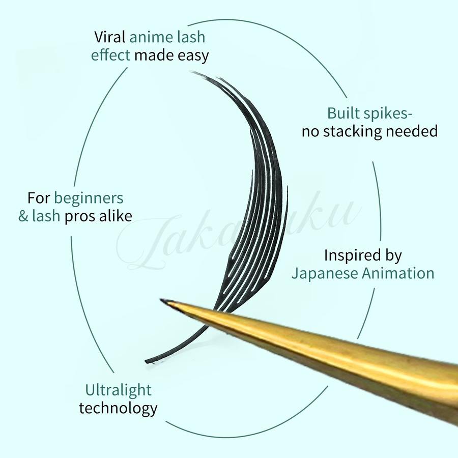 LAKANAKU Spire Lashes Anime Tower Spikes, 3D-gedruckt, Natürlich - Bild 4
