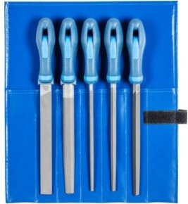 PFERD Werkstattfeilen-Set WR 5-tlg. in blauer Rolltasche, 200mm, Hieb 2 universell zum Schruppen und Schlichten - Bild 1