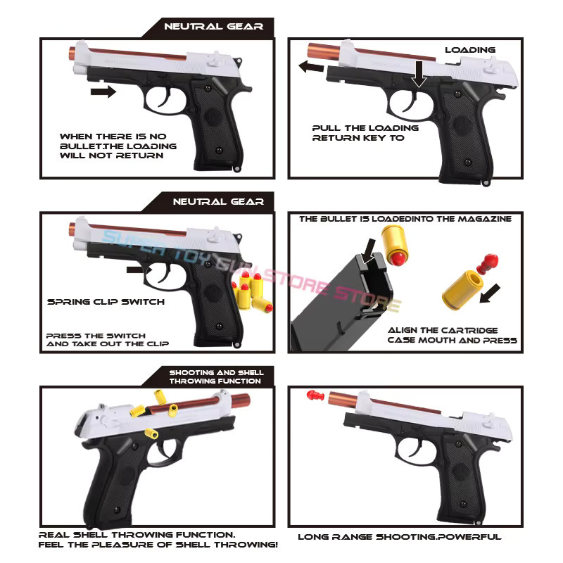 M9A3 Pistole, mit weichen Kugeln, Blowback, Schwarz - Bild 3