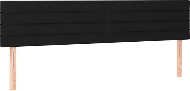 vidaXL LED Kopfteil Schwarz mit USB-Ladeport und integrierter Beleuchtung, Stoff, B: 160 cm, T: 5 cm, H: 78-88 cm - Bild 1