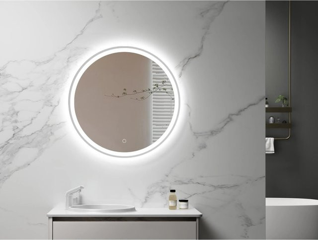 DSK LED-Lichtspiegel Lagos in Silver aus Aluminium mit Bewegungssensor, rund, Durchmesser: 60 cm - Bild 1