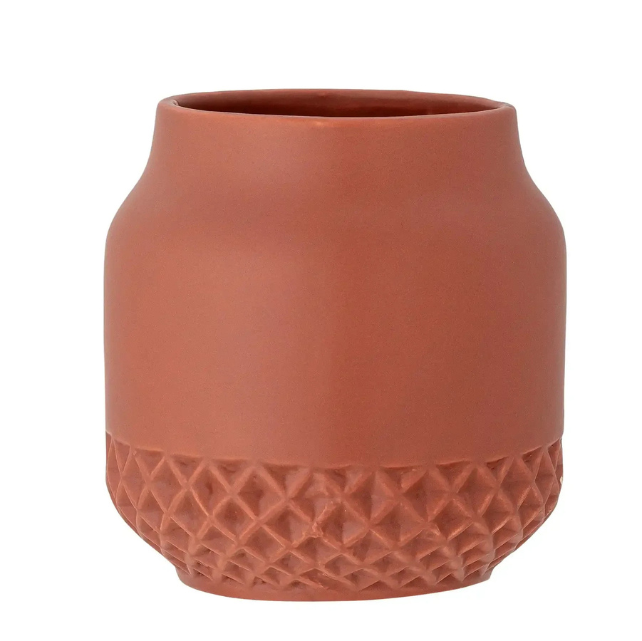 Bloomingville Blumentopf Holden aus Steingut in Rot, Durchmesser: 12,5 cm - Bild 1